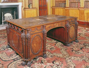 Mesa de biblioteca suministrada por Thomas Chippendale, 1767